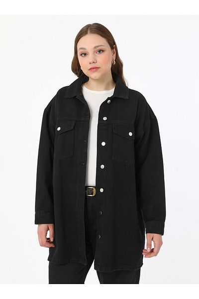 ALİA Jachetă de blugi oversize de mărime mare - neagră - Alia