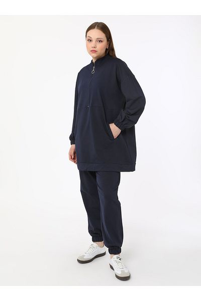 ALİA Φόρμα Μεγάλου Μεγέθους Διπλό - Navy Blue - Alia