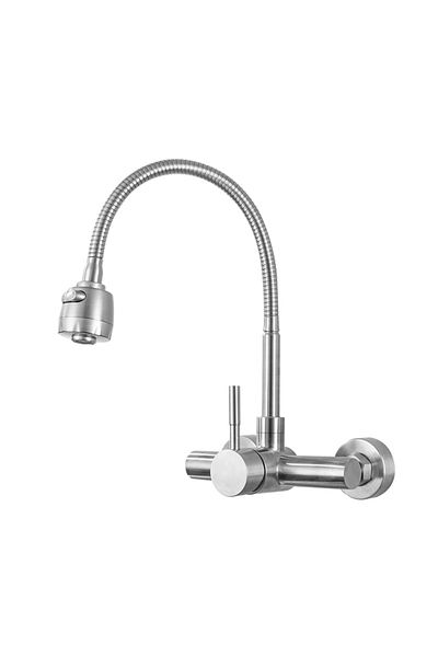 Choice Brushed Nickel Onyzpily Free Shipping Black Brushed Kitchen Faucet Wall Mounted 2 Models Hot&Cold Wa