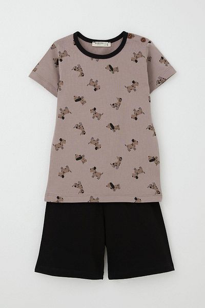 Breeze Baby Boy Pajama Set, Cute Puppy Patterned, 9 Months-3 Years, Brown
