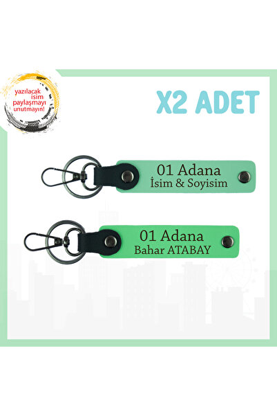 Asortishey Stylish Option Carrying City Spirit, Set of 2 Keychains, Green-Pis...