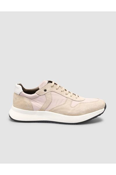 Cabani 100% Genuine Leather Beige Suede Lace-Up Men's Sports Shoes