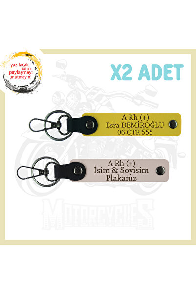 Asortishey Gift Leather 2-Keychain with Biker Friends, Name Plate and a Rh (+...