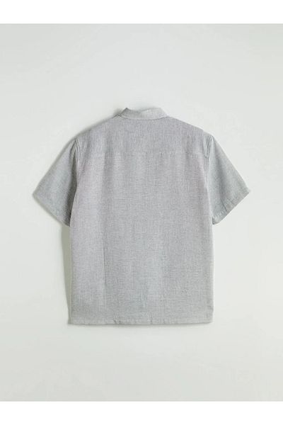 LC Waikiki Lcw Vision Gray Regular Fit Short Sleeve Men's Shirt