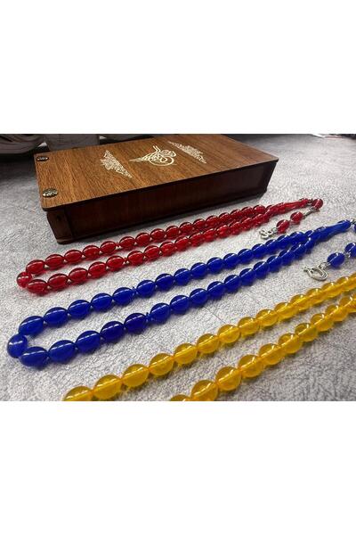 Jewel سبحة صلاة عنبر النار 3 قطع في علبة