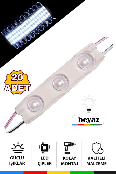 ledalemi 20 Adet Mercekli Modül Led Beyaz