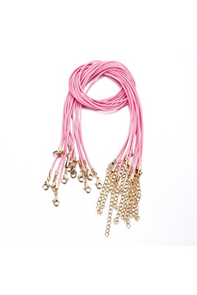 Choice 50 سم × 1.5 مم وردي 10 قطع 1.5 مم جلد يدوي الصنع مع مشبك جراد البحر حب...