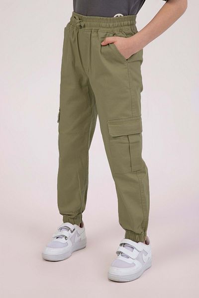 wakawakakidsstore Pantaloni cargo pentru băieți cu talie din oțel și elastic orizontal