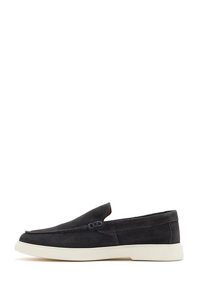 Derimod Men's Gray Suede Leather Casual Loafer 25Sfd 707610