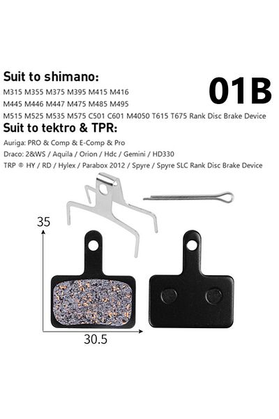 kocevlo 01B 1 Pair/2pcs MTB DISC Brake Pads for Shimano XT DEORE MT200 315 For Magura/TEKTRO/AVID/MEGURA/HAY