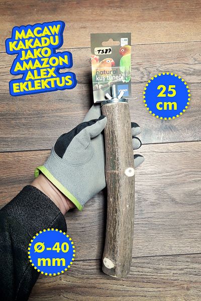 Vixpet Venty 25 cm Natural Parrot Perch |   Macaw, Cockatoo, Jako, Amazon, Eklektus, Alexander - T587