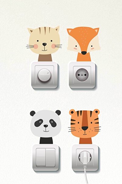 KT Decor Αυτοκόλλητο 4 τεμαχίων για παιδικό δωμάτιο