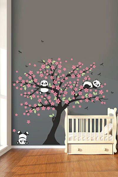 KT Decor Веселий набір наклейок на стіну для дитячої кімнати «Панда» Cs-833