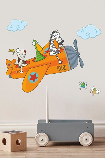 KT Decor Set de autocolante de perete pentru camera copiilor Piloți amuzanți