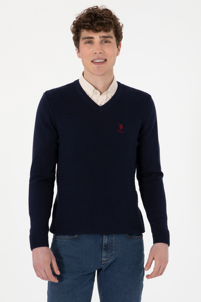 U.S. Polo Assn. سترة أساسية باللون الأزرق الداكن للرجال 50288879-VR033