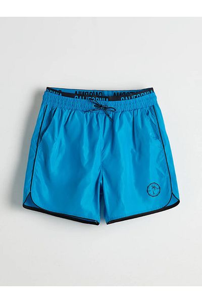 LC Waikiki Xside Blue Short Length Printed Men's Swim Shorts