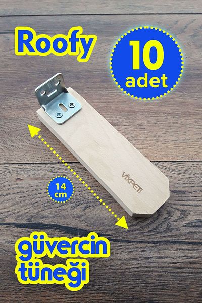 Vixpet Roofy Wooden Pigeon Perch - 14 Cm, 10 Pieces, Single Perch, Resting Perch