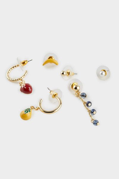 DeFacto Women's 6-Piece Gold Earrings F0725Axns