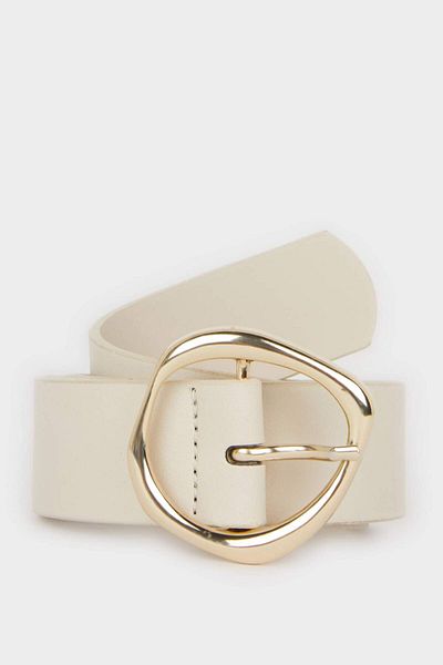DeFacto Women's Oval Buckle Faux Leather Jean Belt F1900Axns