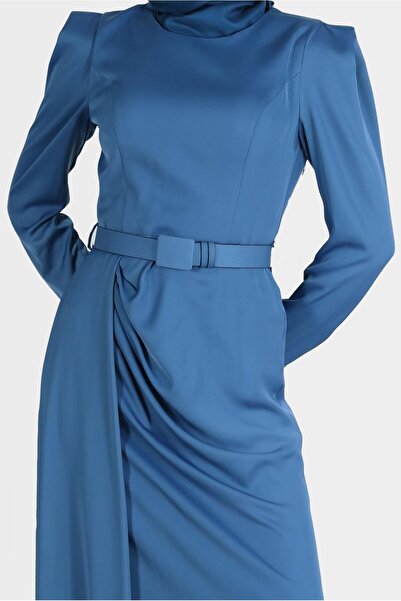 Alvina Saten Tesettür Abiye Elbise 50170