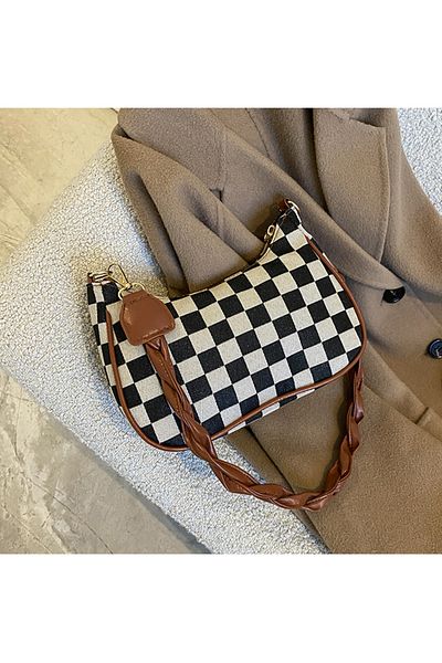 ETG Underarm Bag Plaid Hand-held One-shoulder Cross-body Bag
