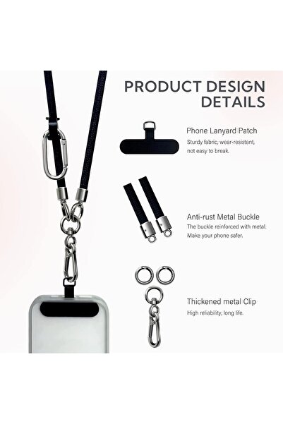 Arabest Nylon Phone Lanyards,Free Your Hands,with Quick-Release Buckle,Compatible with Most Smartphones