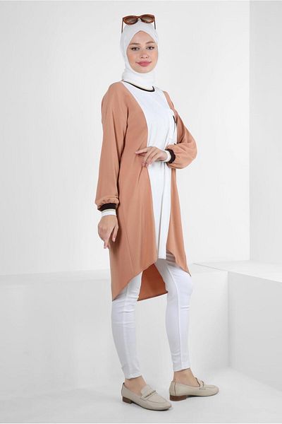 Alvina Two-Color Tunic with Elastic Cuffs 43914