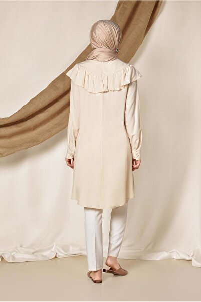 Alvina Shoulder and Embroidery Detail Shoulder Tunic with Volan 4120