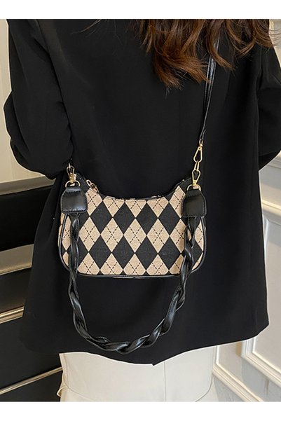 sharpdo Underarm Bag Plaid Hand-held One-shoulder Cross-body Bag