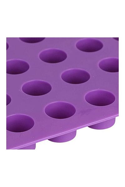 COOYA 88-Cavities Silicone Mold, Mini Round Shaped, Purple/15inch