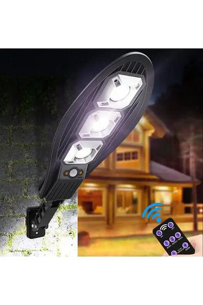 fulina مصباح LED خارجي يعمل بالطاقة الشمسية، مع جهاز تحكم عن بعد بمستشعر الحركة و3 أوضاع إضاءة، 30 وات، للطاقة الشمسية