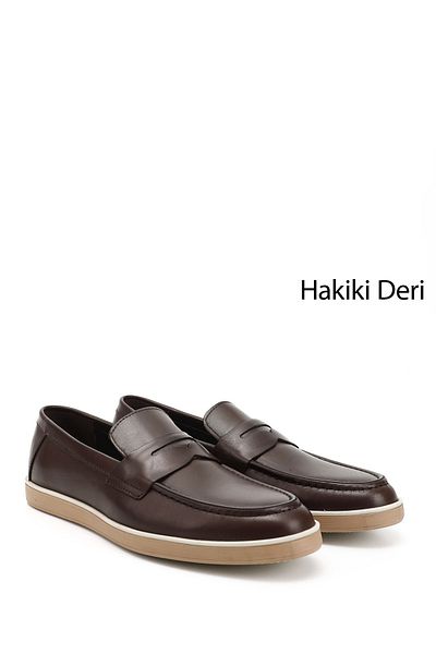 GÖNDERİ(R) Men's Brown Genuine Leather Loafer Shoes