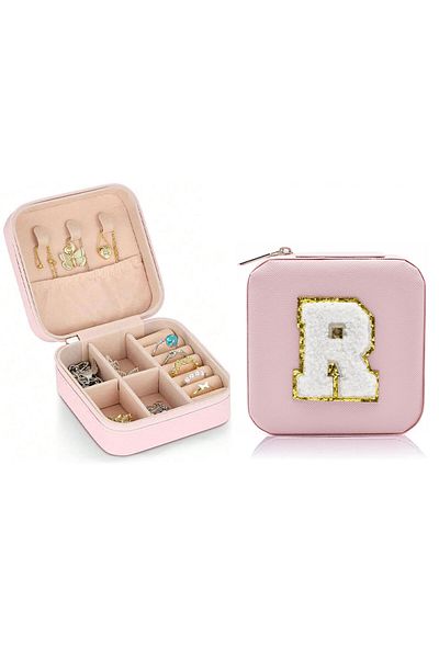Choice PINK-R New creative letter jewelry box portable travel ring necklace earrings stud earrings earrings