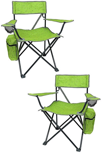 İronika Ironika Termal Cepli Katlanır Plaj Piknik Kamp Sandalyesi Rejisör Koltuğu Yeşil 2 Adet