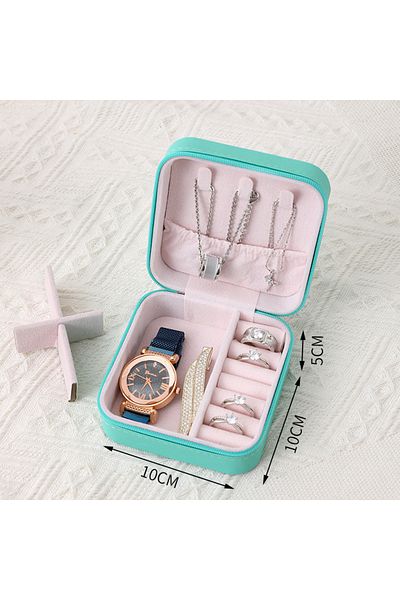 Choice Green S Portable Jewelry Box Jewelry Organizer Display Travel Jewelry Case Boxes Button Leather Stor