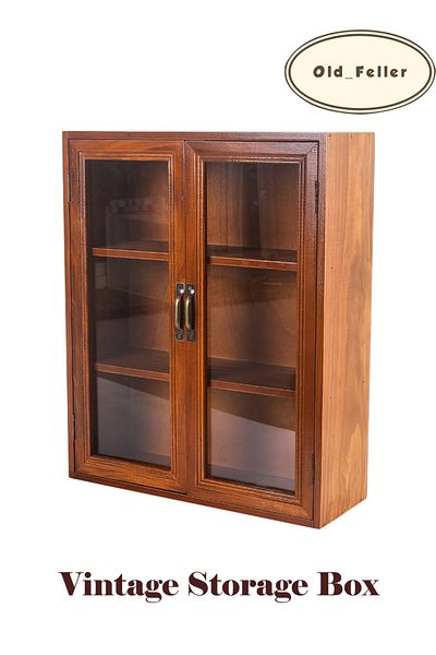 Old_Feller Vintage Wooden V60 Storage Box Stylish Tabletop Drawer for Cosmetics, Stationery & Small Items