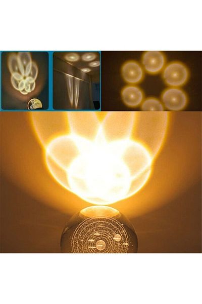 COOYA 3D Crystal Ball Night Light, with Touch Switch, Gifts for Home Desktop Decor-Moon