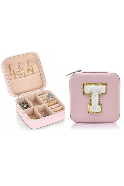Choice PINK-T New creative letter jewelry box portable travel ring necklace earrings stud earrings earrings