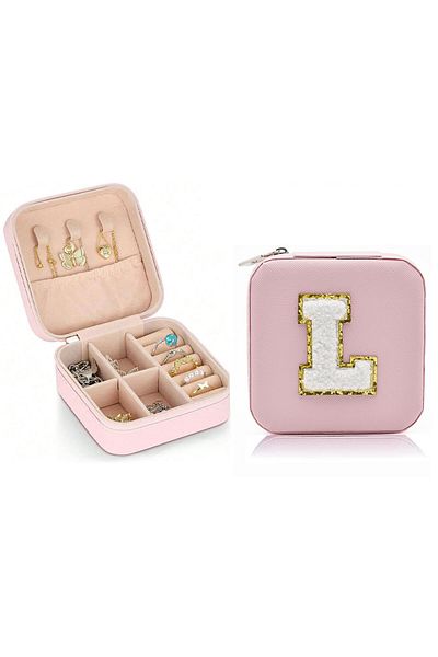 Choice PINK-L New creative letter jewelry box portable travel ring necklace earrings stud earrings earrings