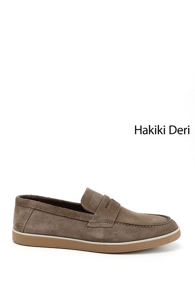 GÖNDERİ(R) Men's Beige Suede Genuine Leather Loafers