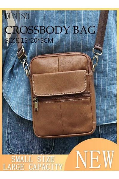 Generic Duniso Men's Crossbody Bag, Vintage Handbag, Adjustable Shoulder Strap, Daily Casual