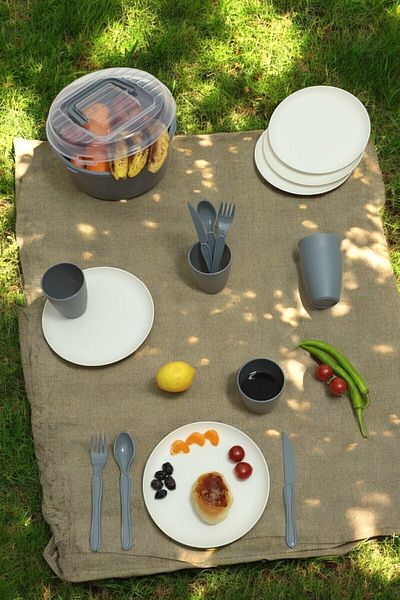 İronika Plastic Picnic Set for 6 People - 32 Pieces, Fork Cup and Spoon Knife Dinner Breakfast Set