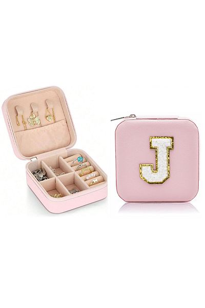 Choice PINK-J New creative letter jewelry box portable travel ring necklace earrings stud earrings earrings