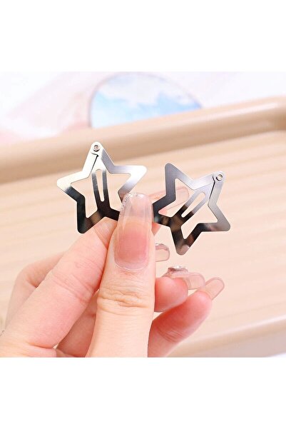 Cinderella Σετ 10 ασημένιες αγκράφες με αστέρια - Σετ αγκράφες Y2k Star