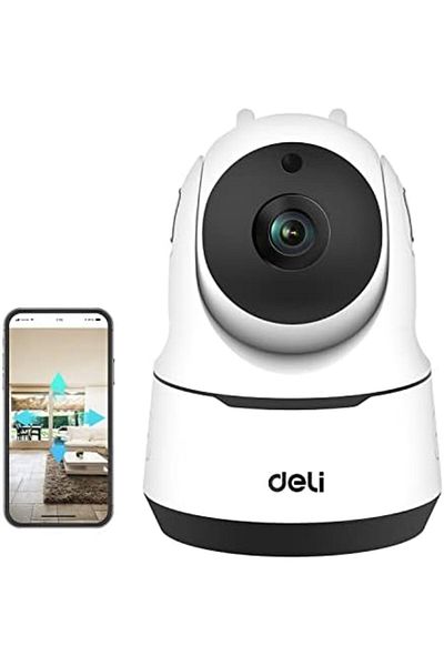 Deli - Security Camera 360 Degree View, Two-way Voice 1080p Resolution, Micro SD Storage option up t