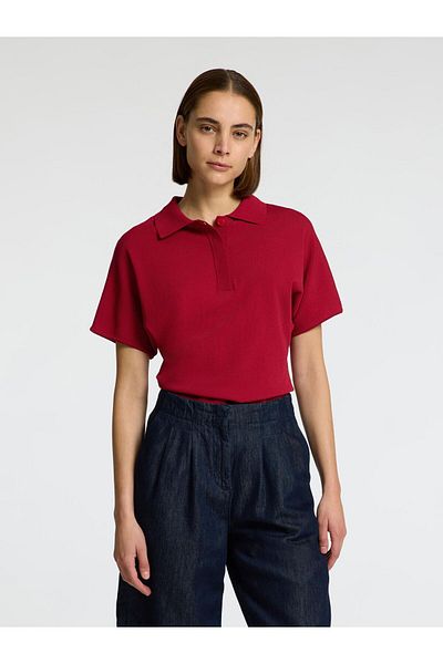 Selected Femme Polohemd aus Strick Kurzarm