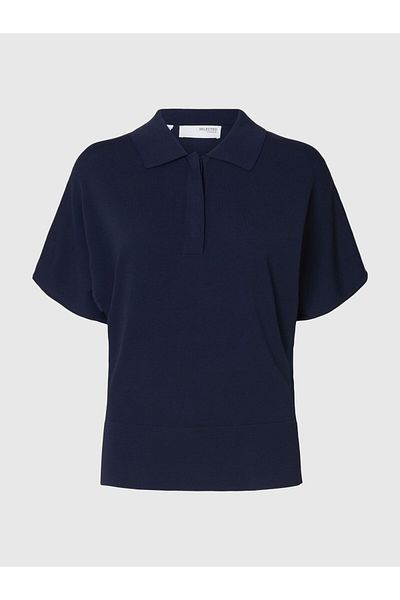 Selected Femme Polohemd aus Strick Kurzarm