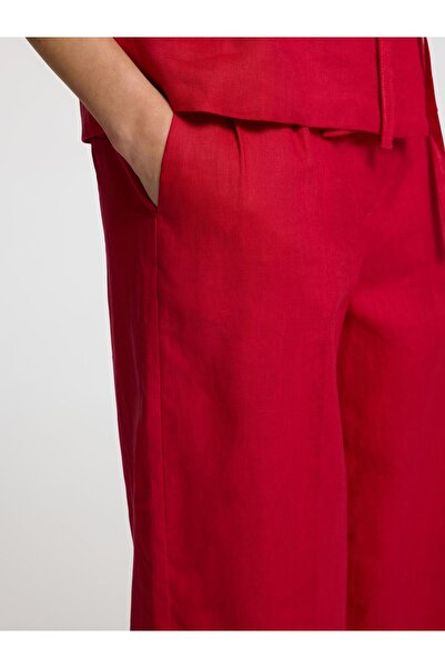 Selected Femme Barrel Fit Hosen 100% Leinen