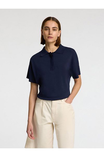 Selected Femme Polohemd aus Strick Kurzarm