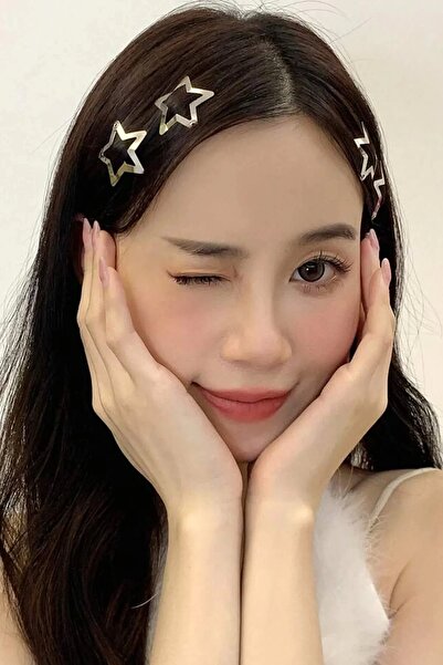 Cinderella 10-штучний срібний зірковий затискач - набір затискачів Y2k Star